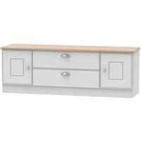 Welcome Furniture Ready Assembled Victoria 2 Door 2 Drawer Superwide Tv Unit In Grey Matt & Oak
