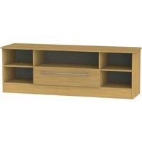 Edina Ready Assembled 1 Drawer Wide TV Unit Modern Oak