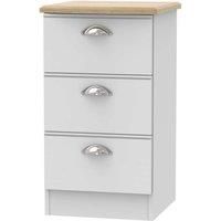 Tilly Ready Assembled 3 Drawer Bedside Cabinet Grey