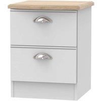 Ready Assembled Tilly 2 Drawer Bedside Cabinet Grey