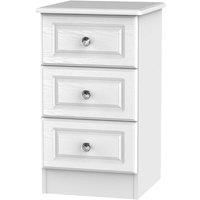 Florence White Ash 3 Drawer Bedside Cabinet