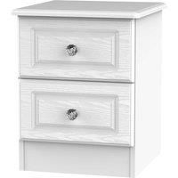 Florence White Ash 2 Drawer Bedside Cabinet