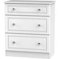Florence White Ash 3 Drawer Deep Chest