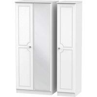 Florence White Ash Triple Mirror Wardrobe