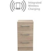 Swift Halton Ready Assembled 3 Drawer Bedside Chest With Wireless Charging
