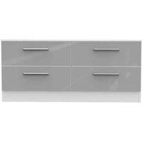 Ready Assembled Indices 4 Drawer Bed Box - Grey Gloss and White