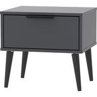 Hirato 1 Drawer Black Locker With Black Wooden Legs