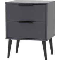 Hirato 2 Drawer Black Locker With Black Wooden Legs