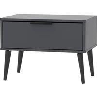 Hirato 1 Drawer Black Midi Chest With Black Wooden Legs