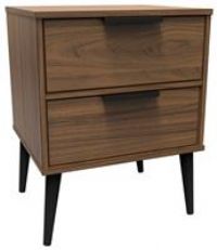 Ready Assembled Hirato 2 Drawer Locker - Carini Walnut
