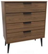 Welcome Furniture Ready Assembled Hirato 4 Drawer Chest - Carini Walnut