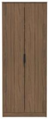 Welcome Furniture Ready Assembled Hirato Tall Plain Wardrobe - Carini Walnut