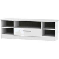 Fourisse Ready Assembled Wide TV Unit White Gloss
