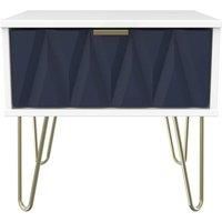Copenhagen Ready Assembled One Drawer Bedside Cabinet Blue
