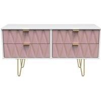 Ready Assembled Copenhagagen 4 Drawer Bed Box - Kobe Pink and White