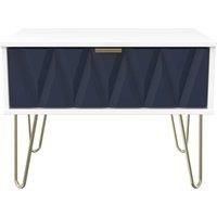 Copenhagen Ready Assembled One Drawer Large Bedside Cabinet Blue