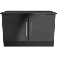 Welcome Furniture Ready Assembled Knightsbridge Compact 2 Door Tv & Media Unit In Black Gloss