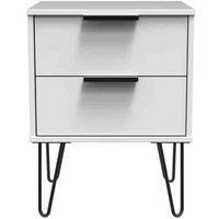 Manhattan Matt white 2 Drawer Bedside chest (H)570mm (W)450mm (D)395mm