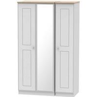 Ready Assembled Tilly Triple Mirror Wardrobe Grey