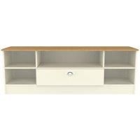 Ready Assembled Tilly Wide 1 Drawer Tv Unit Cream Ash/Oak