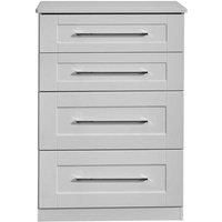 Welcome Furniture Ready Assembled York 4 Drawer Deep Chest In Grey Ash