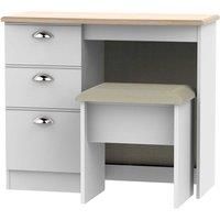 Ready Assembled Tilly 2 Piece Set Vanity And Stool Grey Matt And Oak