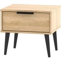 Hirato 1 Drawer Soft Oak Locker With Black Wooden Legs