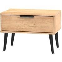 Hirato 1 Drawer Soft Oak Midi Chest With Black Wooden Legs