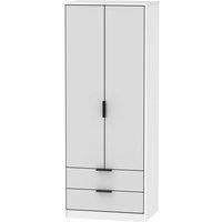 Hirato 2 Door 2 Drawer Grey/White Wardrobe