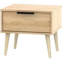 Hirato 1 Drawer Soft Oak Locker With Black Hairpin Legs