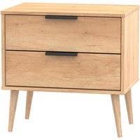 Hirato 2 Drawer Soft Oak Midi Chest With Black Hairpin Legs