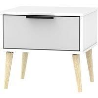 Hirato 1 Drawer Grey/White Locker With Black Hairpin Legs