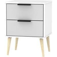 Hirato 2 Drawer Grey/White Locker With Black Hairpin Legs