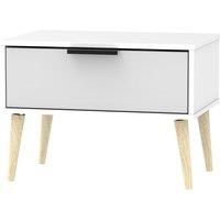 Hirato 1 Drawer Grey/White Midi Chest With Black Hairpin Legs