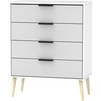 Hirato 4 Drawer Grey/White Chest With Black Hairpin Legs