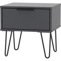 Hirato 1 Drawer Black Locker With Black Hairpin Legs