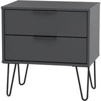 Hirato 2 Drawer Black Midi Chest With Black Hairpin Legs