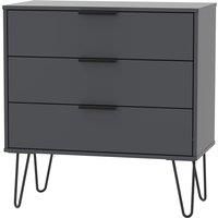 Hirato 3 Drawer Black Chest With Black Hairpin Legs