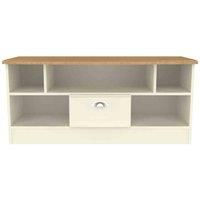 Ready Assembled Tilly 1 Drawer Tv Unit Cream Ash/Oak