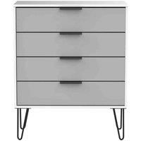 Welcome Furniture Ready Assembled Hirato 4 Drawer Chest - Grey Matt and White