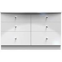 Ready Assembled Zodian 6 Drawer Midi Chest - White Gloss