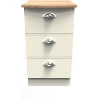 Ready Assembled 2 U Albert 3 Drawer Bedside Cab(Ready Assembled) in Cream