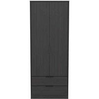 Welcome Furniture Ready Assembled Diego G 2 Door 2 Drawer Wardrobe In Black Ash