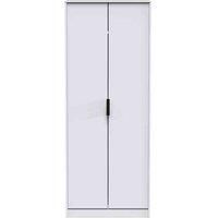 Ready Assembled Hirato Tall Plain Wardrobe - White Matt