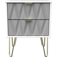 Copenhagen Ready Assembled Two Drawer Bedside Cabinet Shadow