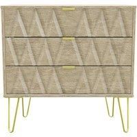 Copenhagen Ready Assembled Three Drawer Chest Oak Effect