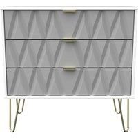 Welcome Furniture Ready Assembled Copenhagen Three Drawer Chest Shadow