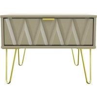 Copenhagen Ready Assembled One Drawer Large Bedside Cabinet Mushroom