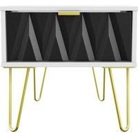 Welcome Furniture Ready Assembled Copenhagen One Drawer Bedside Cabinet Black