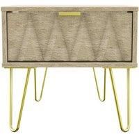 Copenhagen Ready Assembled One Drawer Bedside Cabinet Oak Effect